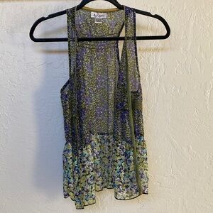 Self Esteem Ditsy Floral Open Vest